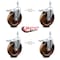 Service Caster 5 Inch High Temp Phenolic Swivel 12mm Stem Caster Set with Total Lock Brake SCC-TSTTL20S514-PHRHT-M1215-4 - alternate 3